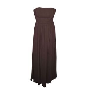 Bill Levkoff Chocolate Strapless Gown Formal Bridesmaid Dress Size 6